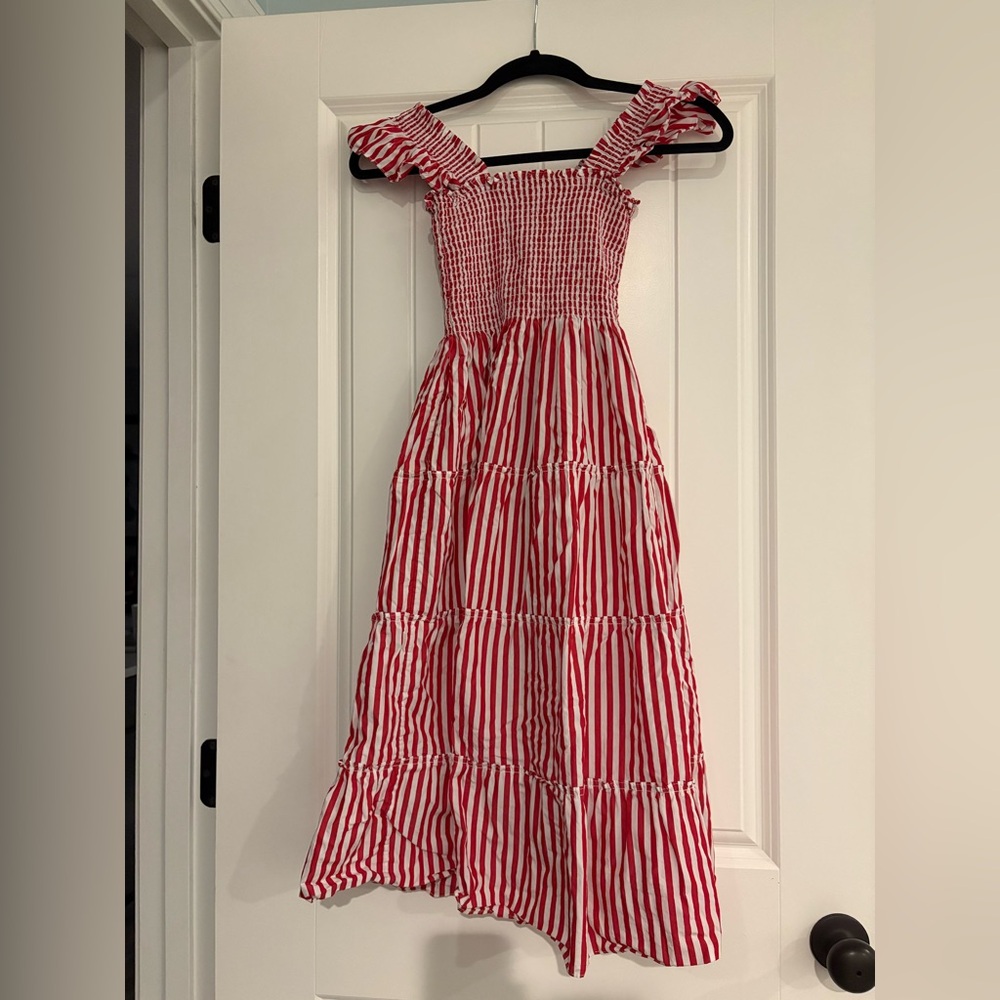 Red and White Striped Kids Dress